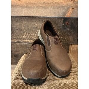 Red Wing Shoes Women 6 D Brown Comfort Pro Safety Toe Slip On Oil Resistant Work
